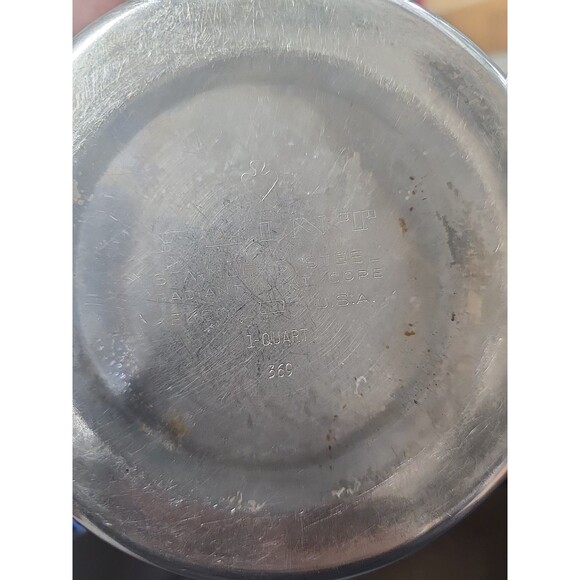 Vintage Flint Ware By Ekco 1 Qt Stainless Steel Sauce Pan With Lid And Skillet - Picture 12 of 16